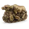 Statueta Feng Shui Bivol cu pui si bolul prosperitatii din rasina, 9,5cm