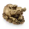 Statueta Feng Shui Bivol cu pui si monede din rasina, 10cm, imagine 2