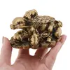 Statueta Feng Shui Bivol cu pui si monede din rasina, 10cm, imagine 3