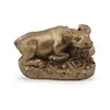 Statueta Feng Shui Bivol mediu asezat pe monede din rasina, 4cm