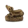 Statueta Feng Shui Bivol mic pe monede din rasina, 3cm, imagine 2