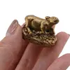Statueta Feng Shui Bivol mic pe monede din rasina, 3cm, imagine 3