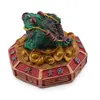 Statueta Feng Shui Broasca raioasa cu pepite pe baza hexagonala, 7cm, imagine 2