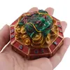 Statueta Feng Shui Broasca raioasa cu pepite pe baza hexagonala, 7cm, imagine 3