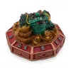 Statueta Feng Shui Broasca raioasa cu pepite pe baza hexagonala, 7cm