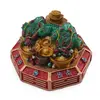 Statueta Feng Shui Broaste raioase cu pepite si monede pe baza hexagonala, 7cm, imagine 2