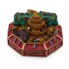 Statueta Feng Shui Broaste raioase cu pepite si monede pe baza hexagonala, 7cm