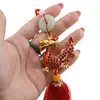 Amuleta breloc Feng Shui Dragon rosu model 1 cu pietre semipretioase si ciucure rosu, imagine 3