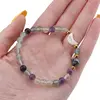 Bratara Fluorit sfere 6mm, Larvikit 8mm si luna din Sidef 12mm cu bumbi aurii, imagine 3