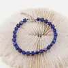 Bratara Lapis lazuli cuburi 4mm, sfere fatetate 2mm si argint 925, imagine 2