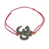 Bratara Therapy cu charm OM turcoaz, 20mm