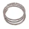 Bratara tripla ajustabila cu pietre semipretioase, Agat gri sfere 4mm