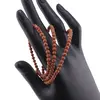Bratara tripla ajustabila cu pietre semipretioase, Goldstone sfere 4mm, imagine 2