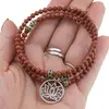 Bratara tripla ajustabila cu pietre semipretioase, Goldstone sfere 4mm cu charm floare de lotus si zirconiu verde, imagine 3