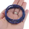 Bratara tripla ajustabila cu pietre semipretioase, Lapis lazuli sfere 4mm, imagine 3