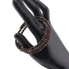 Bratara tripla ajustabila cu pietre semipretioase, Ochi de tigru sfere 4mm, imagine 2
