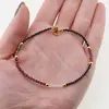 Bratara Turmalina neagra, Serafinit, Granat, Cristal de stanca sfere fatetate 2-3mm si bumbi aurii, imagine 3