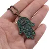 Colier Feng Shui antichizat cu pandativ hamsa, 4cm, imagine 3