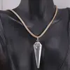 Set pandantiv si cercei cu agatatoare Cristal de stanca forma pendul, imagine 2