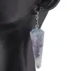Set pandantiv si cercei cu agatatoare Fluorit forma pendul, imagine 3