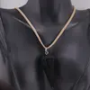 Set pandantiv si cercei cu agatatoare Obsidian negru forma pendul, imagine 2