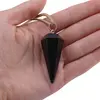 Set pandantiv si cercei cu agatatoare Obsidian negru forma pendul, imagine 4