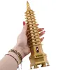 Statueta pagoda cu 13 nivele din metal auriu, 30cm, imagine 3