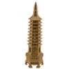 Statueta pagoda cu 9 nivele din metal auriu, 18cm