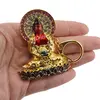 Amuleta Breloc Feng Shui cu Amitabha din metal, 11cm, imagine 3