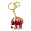 Amuleta Breloc Feng Shui Elefant rosu din metal, 12cm