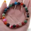 Bratara din Agate colorate si Onix 8mm, pe elastic, 19cm, imagine 3
