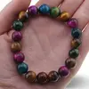 Bratara din Ochi de tigru colorat 10mm, pe elastic, 19cm, imagine 3