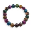 Bratara din Ochi de tigru colorat 10mm, pe elastic, 19cm