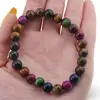 Bratara din Ochi de tigru colorat 8mm, pe elastic, 19cm, imagine 3