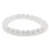 Bratara din Onix alb mat 8mm, pe elastic, 19cm, imagine 2