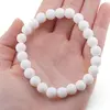 Bratara din Onix alb mat 8mm, pe elastic, 19cm, imagine 3