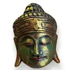 Decoratiune din lemn Capul lui Buddha cu accente aurii