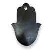 Decoratiune din lemn Hamsa cu model ochi protector negru, imagine 2