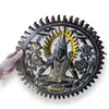 Decoratiune din lemn Schiva sculptat cu accente aurii, imagine 3
