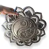 Decoratiune din lemn sculptat cu Ying Yang argintiu, imagine 3