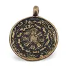 Pandantiv Feng Shui din metal antichizat cu cele 8 simboluri norocoase, 4,5cm, imagine 2