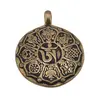 Pandantiv Feng Shui din metal antichizat cu cele 8 simboluri norocoase, 4,5cm