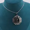 Pandantiv Feng Shui hexagona, Ying Yang argintiu, 32mm, imagine 2