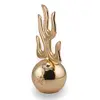 Statueta Feng Shui Minge de foc din metal auriu, 14cm, imagine 2