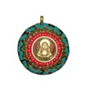 Pandantiv tibetan cu Buddha, turcoaz si coral