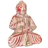 Statueta buddha din lemn meditand, rosu