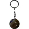 Breloc Ochi de tigru piatra rotunda cu montura, 32mm