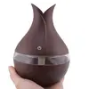Difuzor Mini USB Humidifer, 300 ml, functie de umidificator, aroma difuzor, LED 7 culori, maro inchis, imagine 3