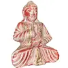 Statueta buddha din lemn meditand, rosu