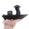 Suport ardere conuri parfumate cascada - backflow, Calugar pe barca, imagine 3